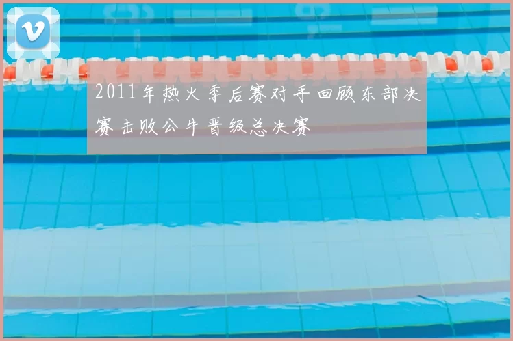 2011年热火季后赛对手回顾东部决赛击败公牛晋级总决赛